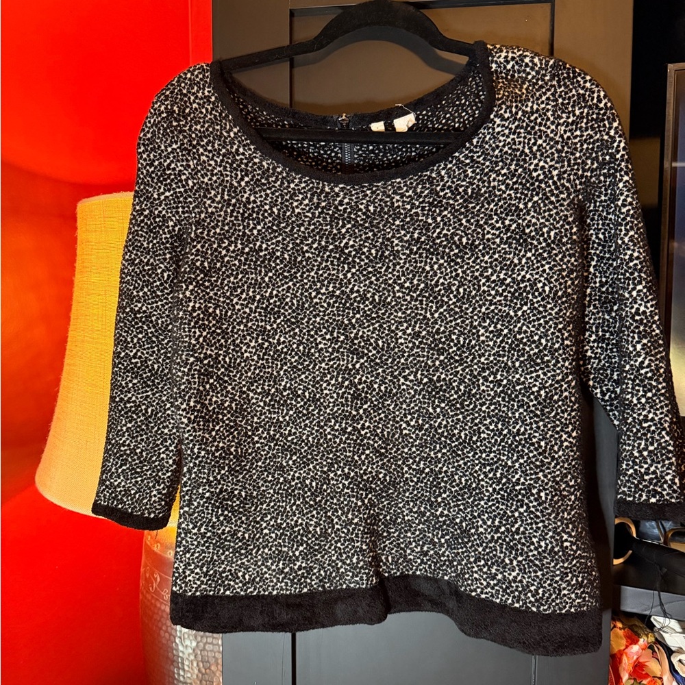 Moth Black and White Patterned Sweater